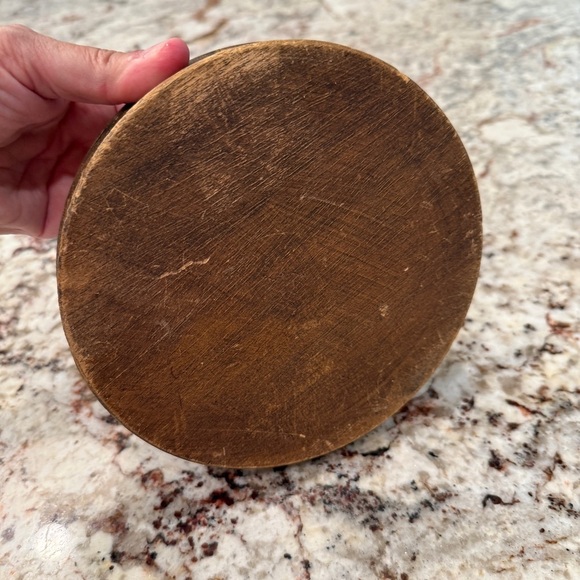 Vintage Rustic Glass Wood Ashtray old antique mid mod organization storage - Picture 4 of 4